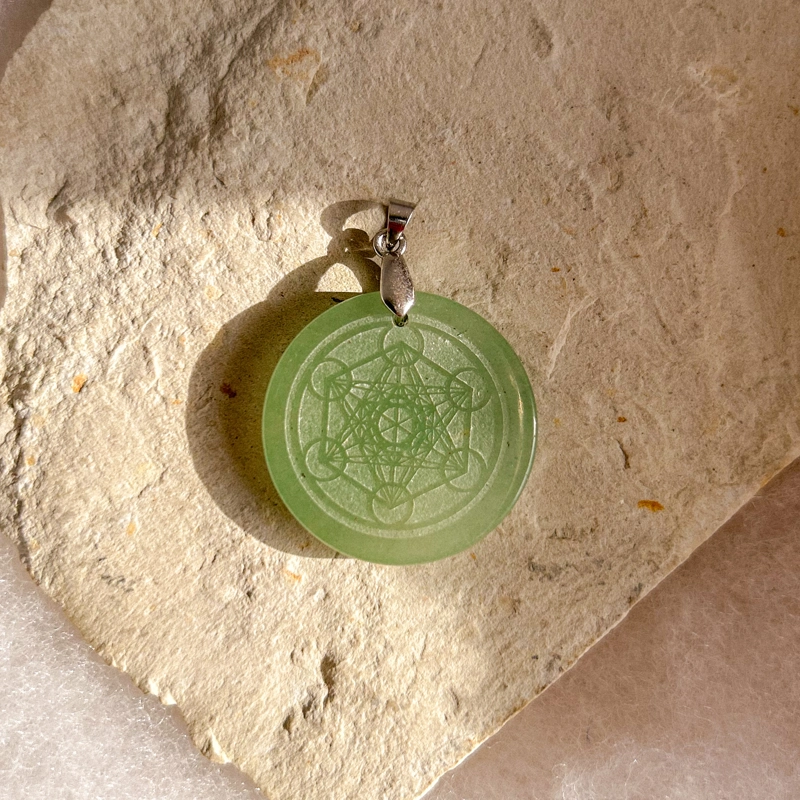 pendente in pietra + cubo di metatron